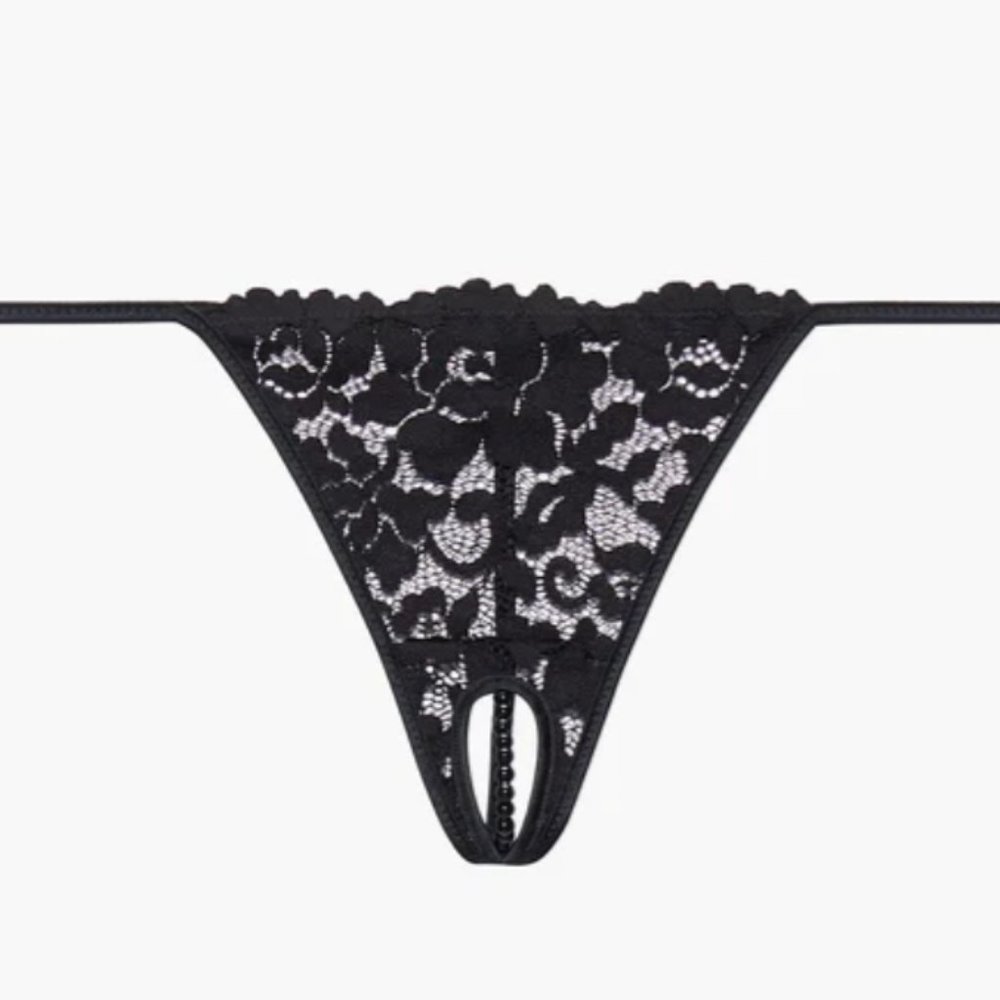 Crotchless String of Pearls Thong